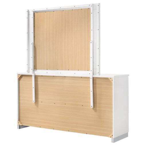 Felicity 6-drawer Wood Dresser with Mirror White High Gloss - Image 8