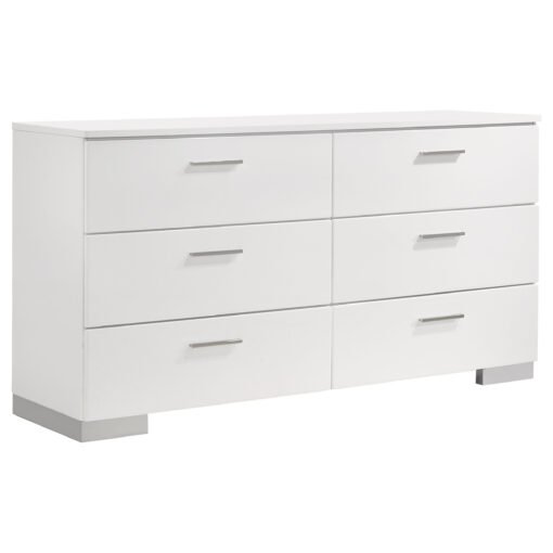 Felicity 6-drawer Dresser White High Gloss - Image 2