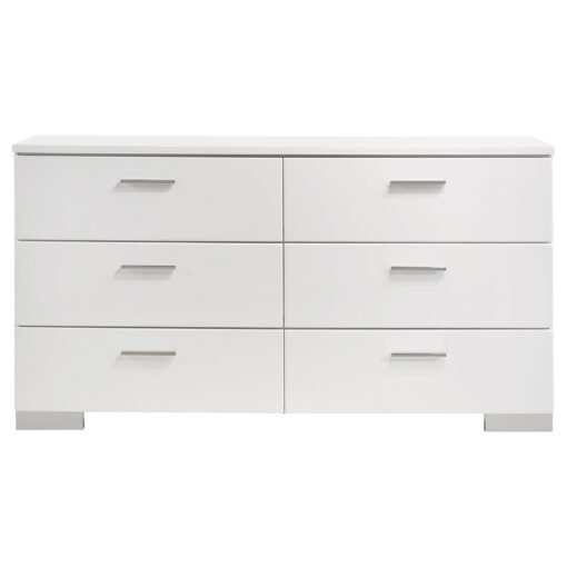 Felicity 6-drawer Dresser White High Gloss - Image 3