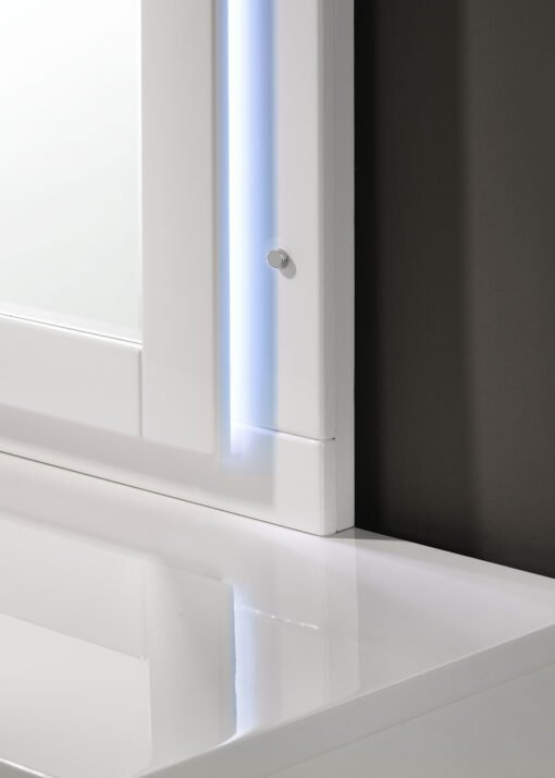 Felicity Wood LED Dresser Mirror White High Gloss - Image 3