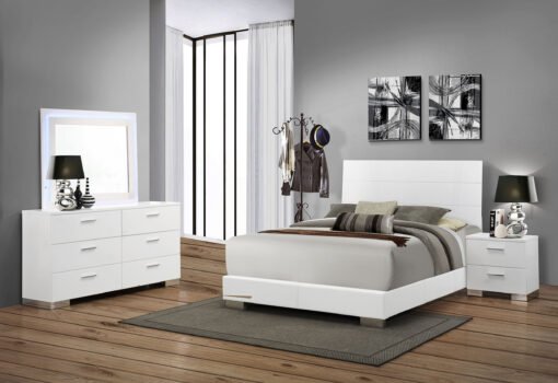 Felicity Wood LED Dresser Mirror White High Gloss - Image 6