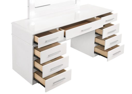 Felicity 9-drawer Vanity Table Lighted Mirror Glossy White - Image 3