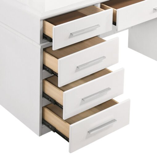 Felicity 9-drawer Vanity Table Lighted Mirror Glossy White - Image 5