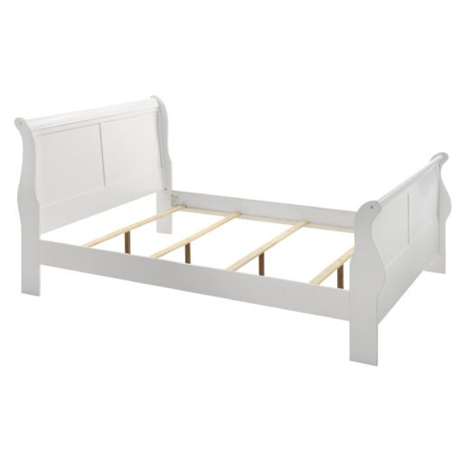 Louis Philippe Wood Queen Sleigh Bed White - Image 2