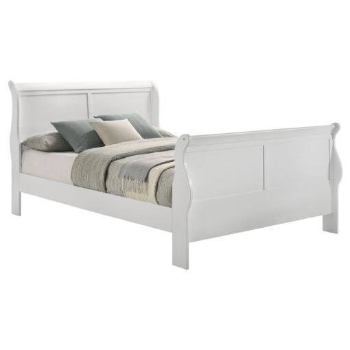 Louis Philippe Wood Queen Sleigh Bed White - Image 3