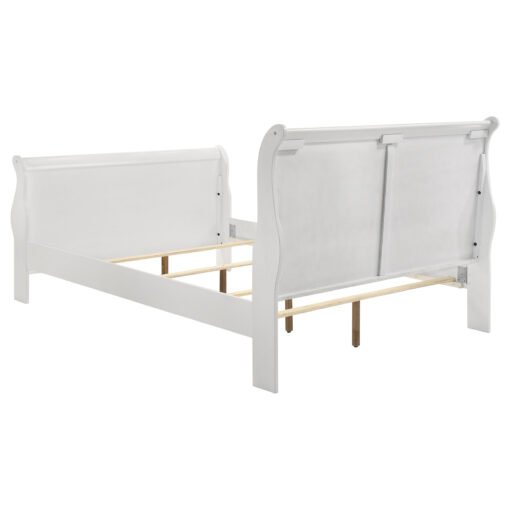 Louis Philippe Wood Queen Sleigh Bed White - Image 4
