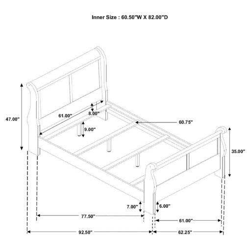 Louis Philippe Wood Queen Sleigh Bed White - Image 5
