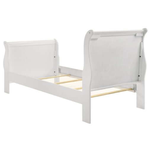 Louis Philippe Wood Twin Sleigh Bed White - Image 4