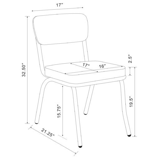 Retro 5-piece Oval Dining Table Set White and Black - Image 10