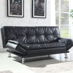 Dilleston Upholstered Tufted Convertible Sofa Bed Black