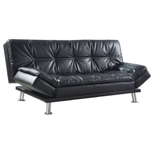 Dilleston Upholstered Tufted Convertible Sofa Bed Black - Image 3