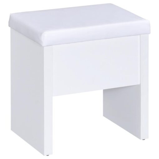 Harvey Vanity Set with Lift-Top Stool White - Image 12