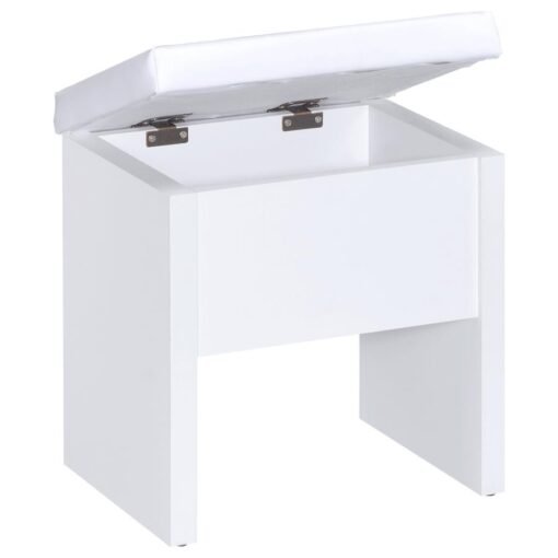 Harvey Vanity Set with Lift-Top Stool White - Image 13