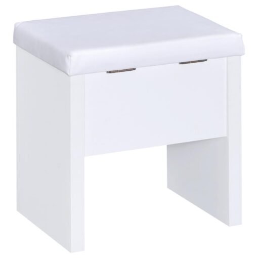 Harvey Vanity Set with Lift-Top Stool White - Image 16