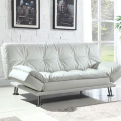 Dilleston Upholstered Tufted Convertible Sofa Bed White