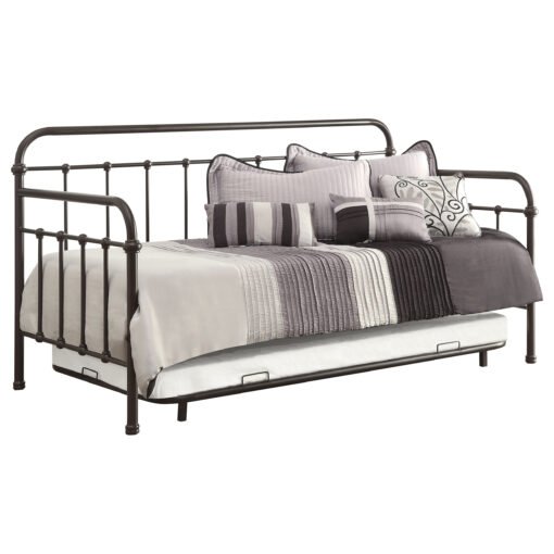 Livingston Metal Twin Daybed with Trundle Dark Bronze - Image 2