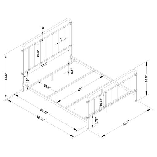 Livingston Metal Queen Open Frame Bed Dark Bronze - Image 11