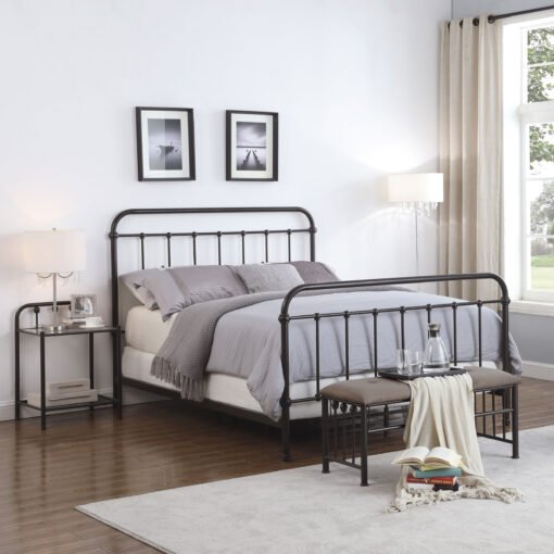 Livingston Metal Queen Open Frame Bed Dark Bronze - Image 12
