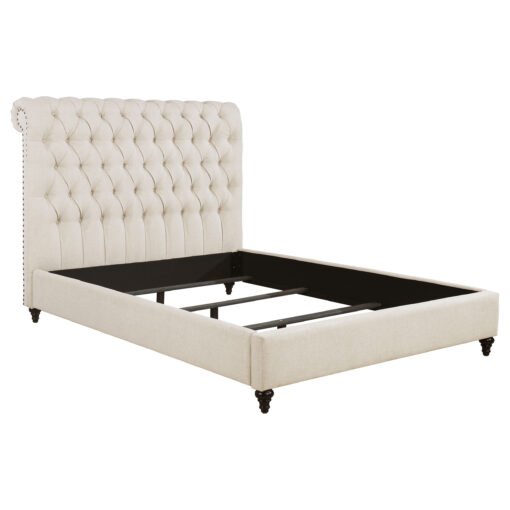 Devon 57-inch Upholstered Full Panel Bed Beige - Image 2