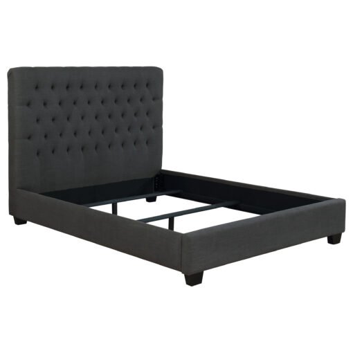 Chloe Upholstered Eastern King Panel Headboard Charcoal - Image 2