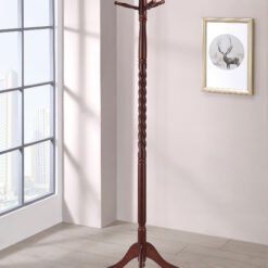 Riona 6 Hook Freestanding Wood Coat Rack Hat Hanger Merlot