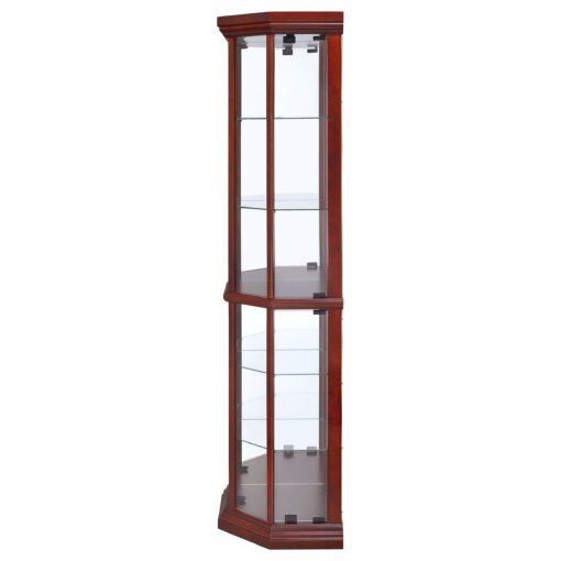 Appledale 6-shelf Corner Curio Display Cabinet Medium Brown - Image 5