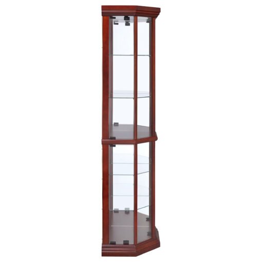 Appledale 6-shelf Corner Curio Display Cabinet Medium Brown - Image 9