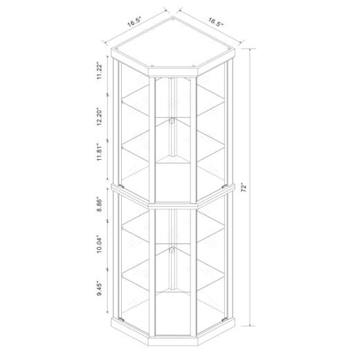 Appledale 6-shelf Corner Curio Display Cabinet Medium Brown - Image 11