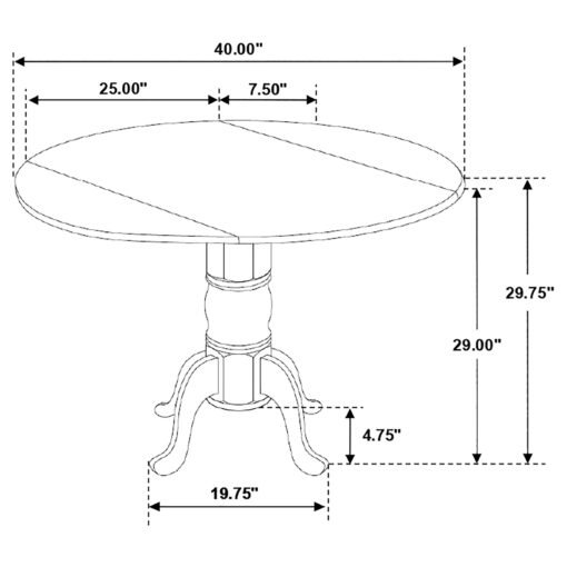 Allison 5-piece Round Drop Leaf Dining Table Set White - Image 9