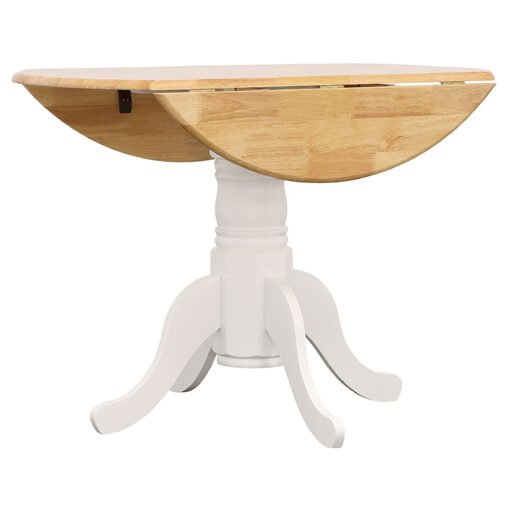 Allison Round 40-inch Drop Leaf Extension Dining Table White - Image 3