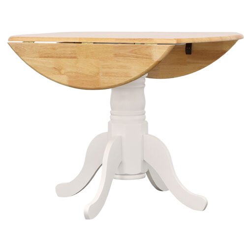 Allison Round 40-inch Drop Leaf Extension Dining Table White - Image 7