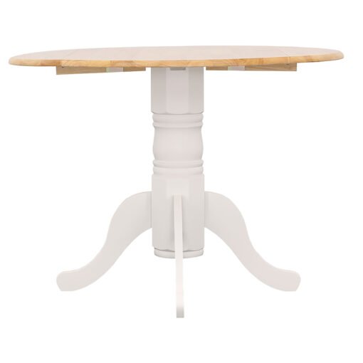 Allison Round 40-inch Drop Leaf Extension Dining Table White - Image 8