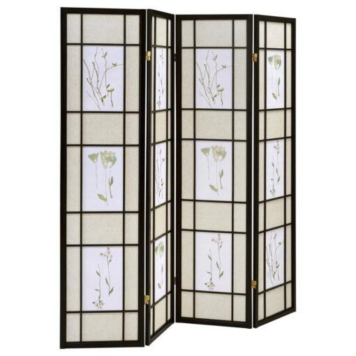 Catabella 4-Panel Room Divider Folding Shoji Screen Floral - Image 2