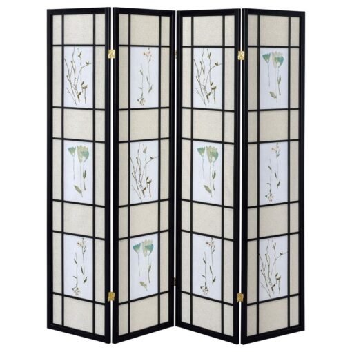 Catabella 4-Panel Room Divider Folding Shoji Screen Floral - Image 3