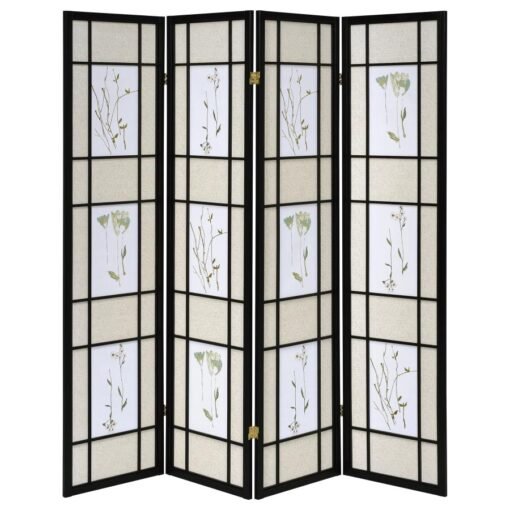 Catabella 4-Panel Room Divider Folding Shoji Screen Floral - Image 4