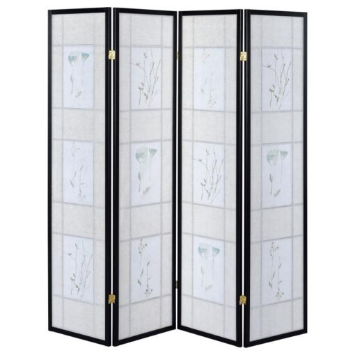 Catabella 4-Panel Room Divider Folding Shoji Screen Floral - Image 5