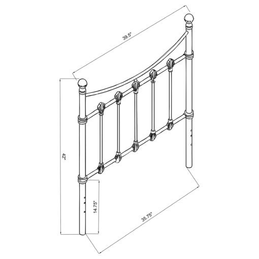 Marie Metal Twin Open Frame Headboard White - Image 4