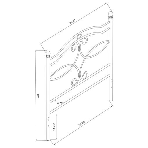 Callie Metal Twin Open Frame Headboard Matte Black - Image 4