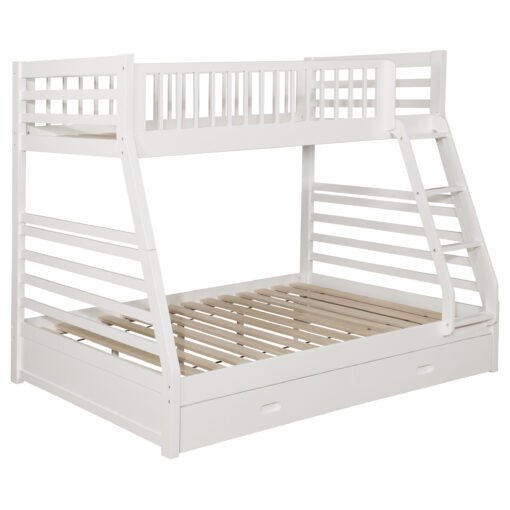 Ashton 2-drawer Wood Twin Over Full Bunk Bed White - Image 2