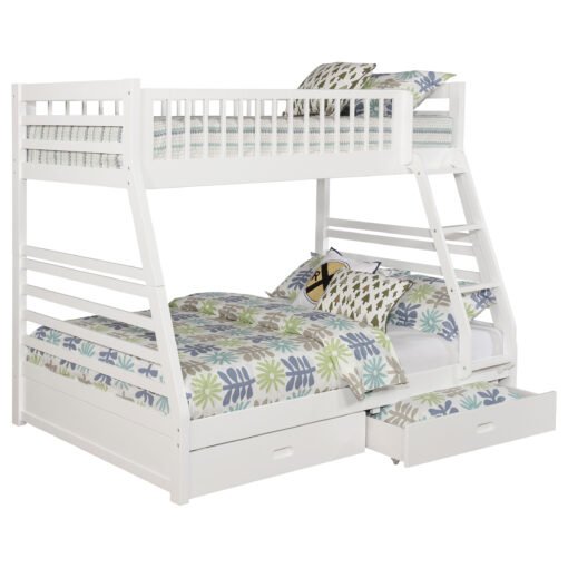Ashton 2-drawer Wood Twin Over Full Bunk Bed White - Image 3
