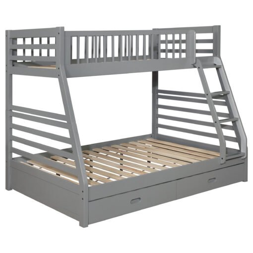 Ashton 2-drawer Wood Twin Over Full Bunk Bed Grey - Image 2