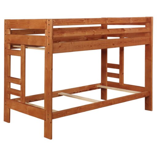 Wrangle Hill Wood Twin Over Twin Bunk Bed Amber Wash - Image 2