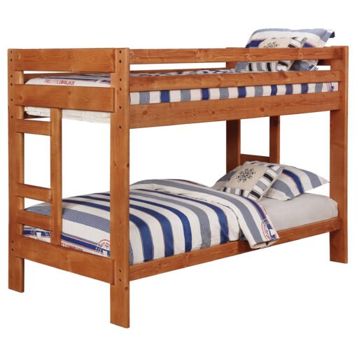 Wrangle Hill Wood Twin Over Twin Bunk Bed Amber Wash - Image 3