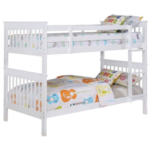 Chapman Wood Twin Over Twin Bunk Bed White - Image 3