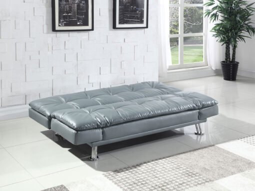 Dilleston Upholstered Tufted Convertible Sofa Bed Grey - Image 2