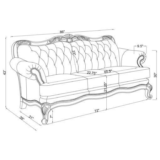 Victoria Full Leather Upholstered Rolled Arm Sofa Brown - Image 4