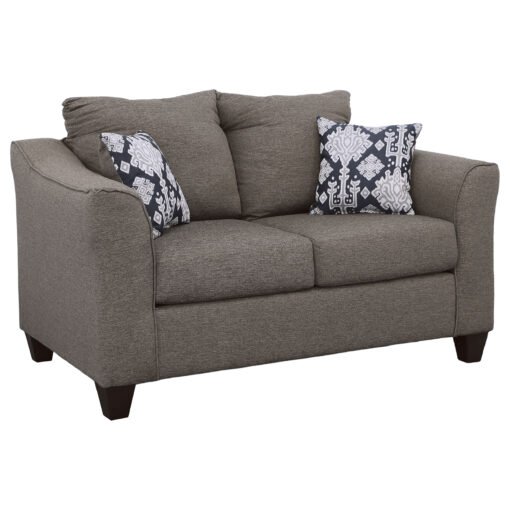 Salizar 2-piece Upholstered Flared Arm Sofa Set Grey - Image 5