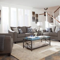 Salizar 3-piece Upholstered Flared Arm Sofa Set Grey