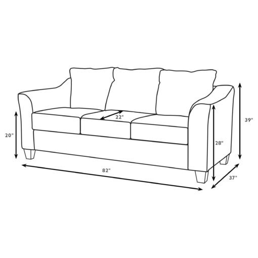 Salizar Upholstered Flared Arm Sofa Charcoal Grey - Image 10
