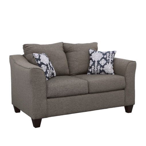 Salizar Upholstered Flared Arm Loveseat Charcoal Grey - Image 2